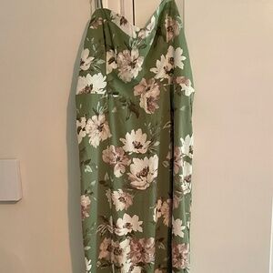 The A&F Camille Midi Dress, Green Floral, XL